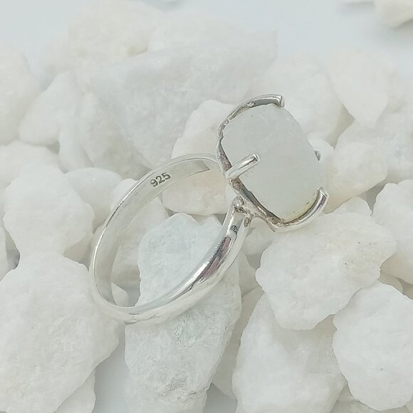 Sterling Silver Raw Rock Crystal Quartz - Picture 3 of 14